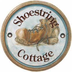 7 Inch Devon Pottery House Sign featuring an Old Boot