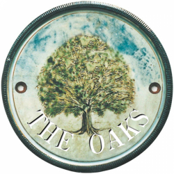 8 Inch Terracotta House Plate with an oak tree
