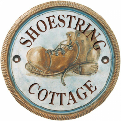 12 Inch Pottery House Name Sign featuring an Old Boot
