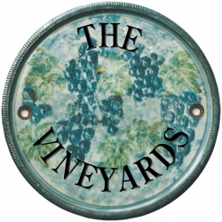 12 Inch Terracotta House Plaque of Vineyard