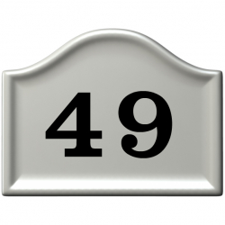 6½ Inch x 4¾ Inch Bridge Top UPVc Number plaque