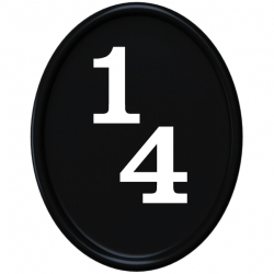 5 Inch x 6½ Inch Oval UPVc Number plaque