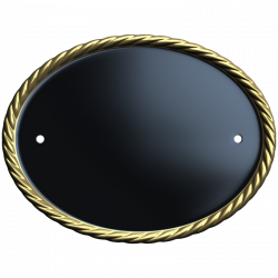 8 x 6 Inch Cast Brass Oval Name Plate with Rope Border