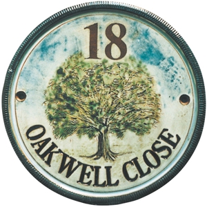 Terracotta plaque with an oak tree
