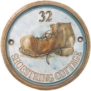 Terracotta plaque with an old boot