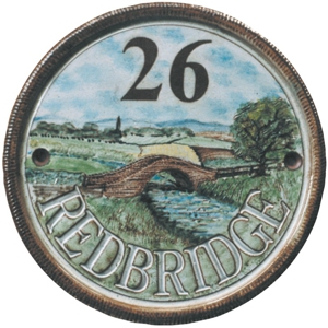 Terracotta plaque with a bride and river